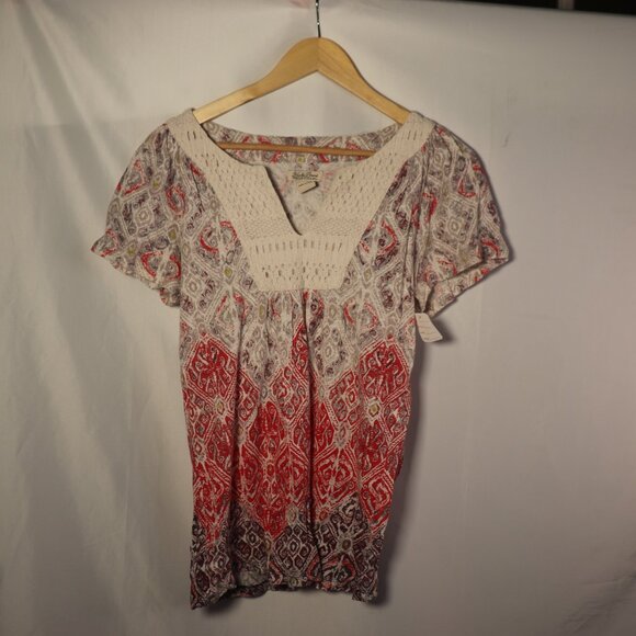 Lucky Brand Orange Cream Designed Top - Picture 3 of 7